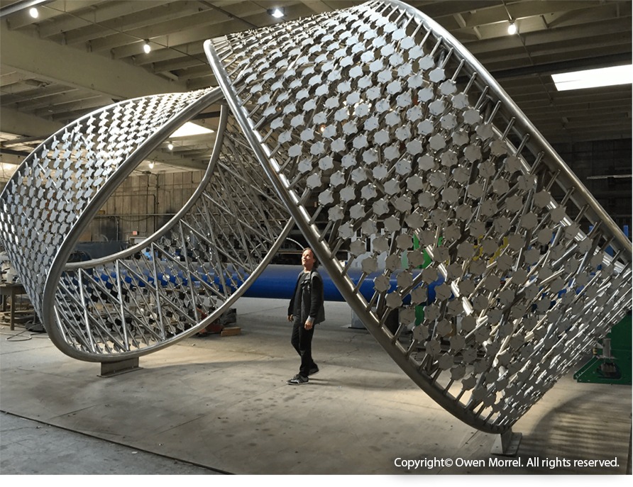 Mirror Metals products utilized in sculptural applications