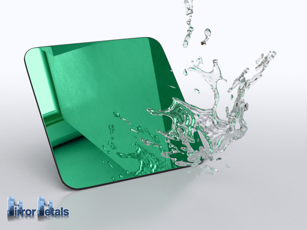 PVD or color stainless steel metal finishes from Mirror Metals in green / emerald