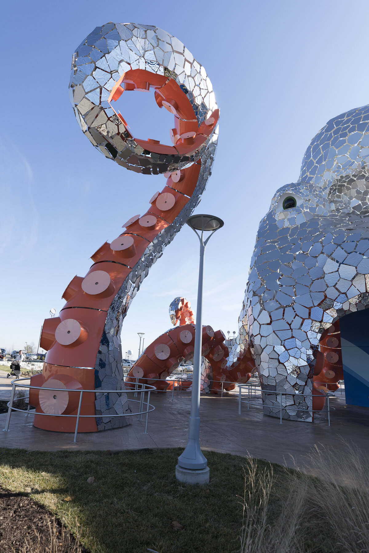 Mirror Metals Products used in sculpture and art applications as a giant octopus