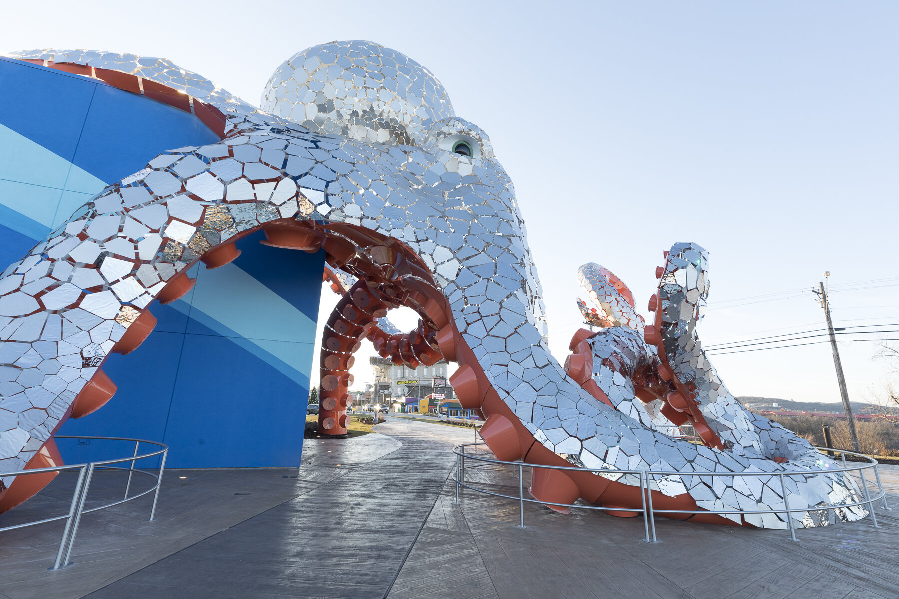 Mirror Metals Products used in sculpture and art applications as a giant octopus